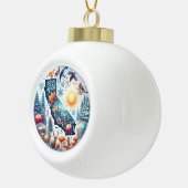 カリフォルニア自然冬 セラミックボールオーナメント (右)
