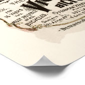 カリフォルニア自転車道の地図 – 1895 ポスター (角)