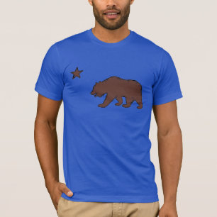 カリフォルニア茶色がかった鋼色くまの旗の記号の人のティー Tシャツ