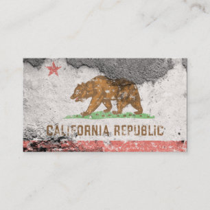 カリフォルニア製旗れんが壁 名刺