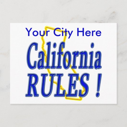 カリフォルニア規則！ ポストカード (正面)