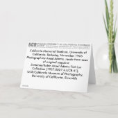 カリフォルニア記念の競技場、カリフォルニア州立大学バークレー校 カード (裏面)