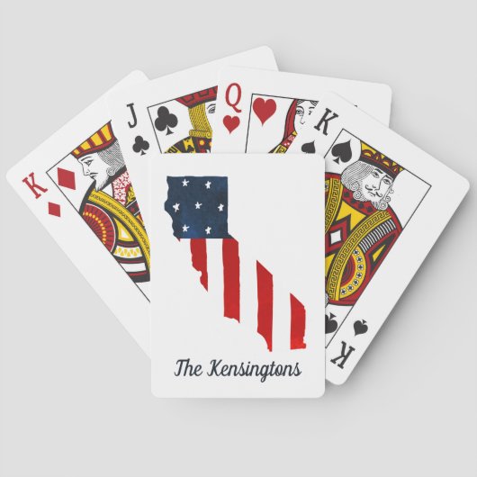 カリフォルニア誇りを持った州はっきりしたアメリカ水彩国旗 トランプ (裏面)