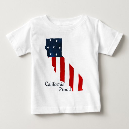 カリフォルニア誇りを持った州はっきりした水彩米国国旗 ベビーTシャツ (正面)