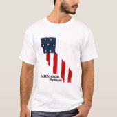 カリフォルニア誇りを持った州アメリカ国旗の水色 Tシャツ (正面)