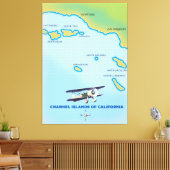 カリフォルニア諸島地図 キャンバスプリント (インサイチュ (リビング))
