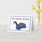 カリフォルニア赤サイドガータースネーク誕生日カード カード (黄色い花)