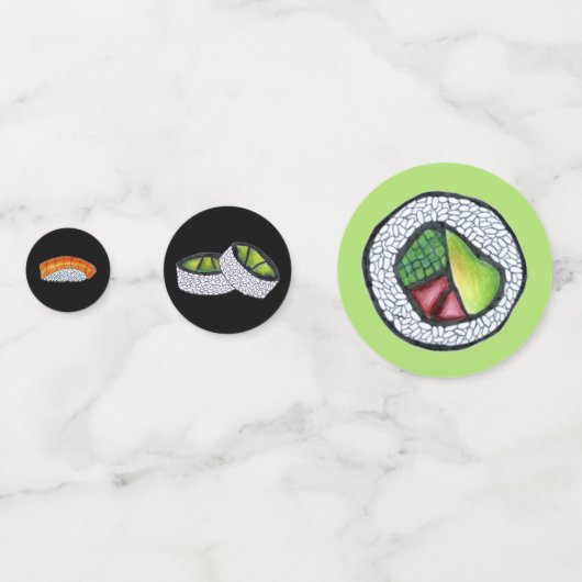 カリフォルニア転が州の巻き日本のすし料理 コンフェッティ (裏面)