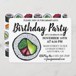 カリフォルニア転が食食すし誕生日パーティー 招待状