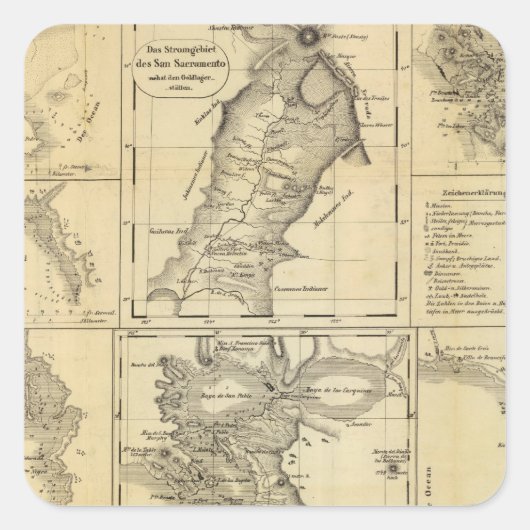 カリフォルニア金ゴールドラッシュ スクエアシール (正面)