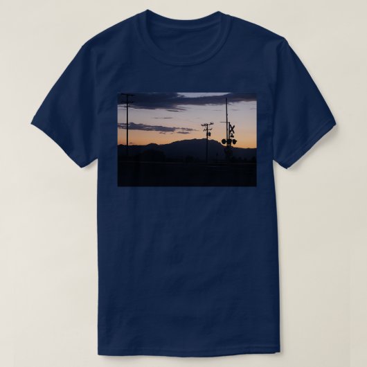 カリフォルニア鉄道夕日 Tシャツ (デザイン正面)