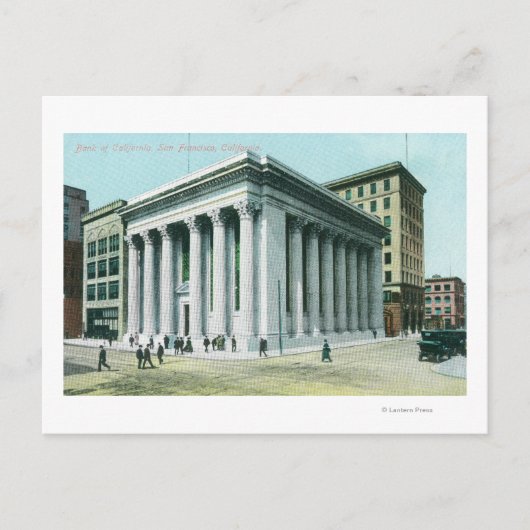 カリフォルニア銀行の外観 ポストカード (正面)
