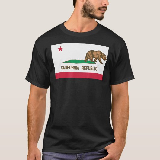 カリフォルニア離れ州旗ベア離れー Tシャツ (正面)