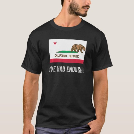 カリフォルニア離れ州離れは十分な旗を持っていた Tシャツ (正面)