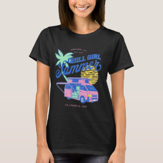 カリフォルニア風リトロバンデザイン - Chill Girl Summer Tシャツ