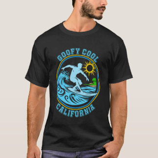 カリフォルニア風レトログラフィック・サーフィンT（グーフィー）S Tシャツ