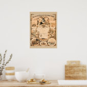 カリフォルニア1849金ゴールドラッシュ先生土産芸術 ポスター (キッチン)