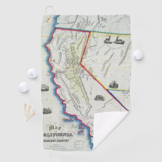 カリフォルニア2の地図 ゴルフタオル (インサイチュ)