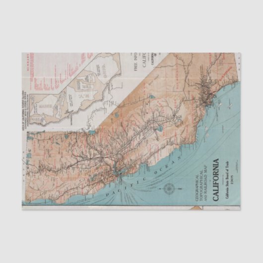 カリフォルニア2の地図 薄葉紙 (正面)
