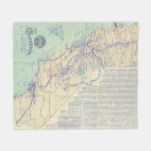 カリフォルニア4の地図 フリースブランケット (正面(横))