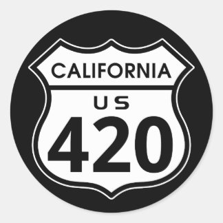 カリフォルニア420日の米国高速道路標識 ラウンドシール