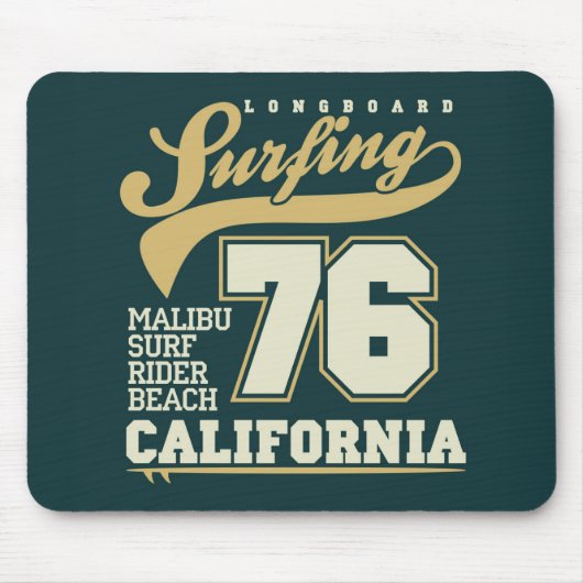 |カリフォルニア76をサーフするLongboard マウスパッド (正面)