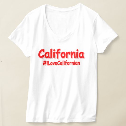 「カリフォルニア」かわいいデザイン。買今 Tシャツ (レイダウン)