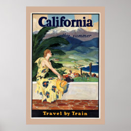 カリフォルニア、アメリカ、ヴィンテージ旅行ポスター ポスター