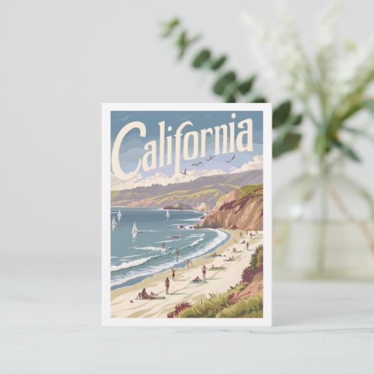 カリフォルニア・アメリカUSA有名なヴィンテージ旅行の場所 ポストカード (スタンド正面)