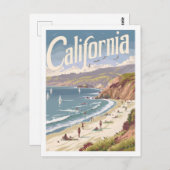 カリフォルニア・アメリカUSA有名なヴィンテージ旅行の場所 ポストカード (正面/裏面)