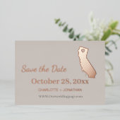 カリフォルニア ウェディング セーブ・ザ・デート ローズゴールド 箔招待状 (立ち正面)