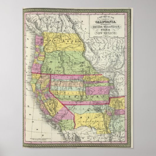 カリフォルニア、オレゴン、ワシントン、ユタ、ニューメキシコ8 ポスター (正面)