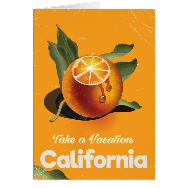 カリフォルニア オレンジ レトロスタイル 旅行 印刷 (正面)