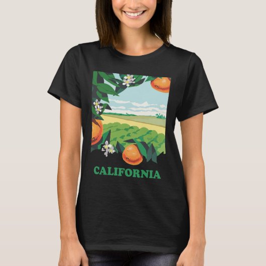 カリフォルニア、オレンジ Tシャツ (正面)