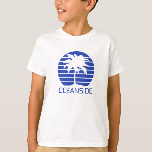 カリフォルニア オーシャンサイドの夕焼け Tシャツ (正面)