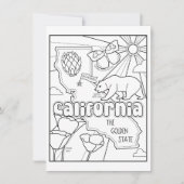 カリフォルニア カラフル コラージュ 招待状 (正面)