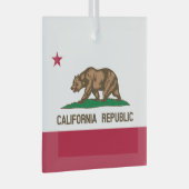 カリフォルニア・カリ共和国ベア国旗、米国州グラス ガラスオーナメント (正面右)