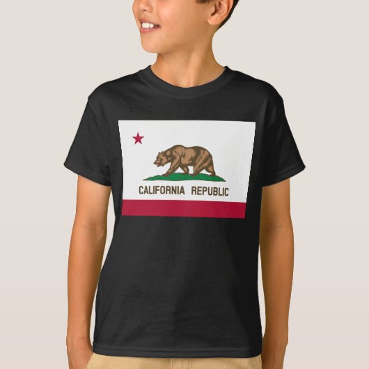 カリフォルニア・カリ共和国ベア国旗、米国州T-Sh Tシャツ (正面)