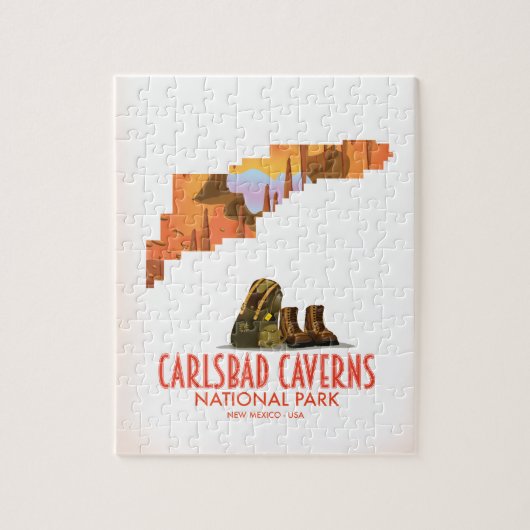カリフォルニア カールズバッド洞窟群国立公園地図 ジグソーパズル (縦)