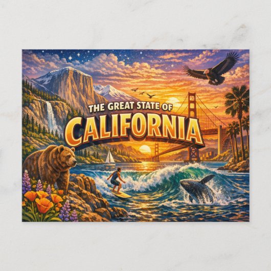 カリフォルニア グリーティング ポストカード (正面)