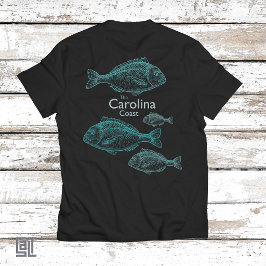 カリフォルニア・コーストのビンテージターコイズブルーの海水魚 Tシャツ