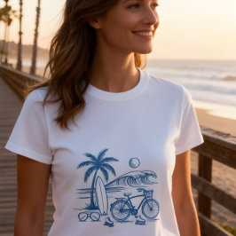 カリフォルニア・コーストサマー -青- Tシャツ