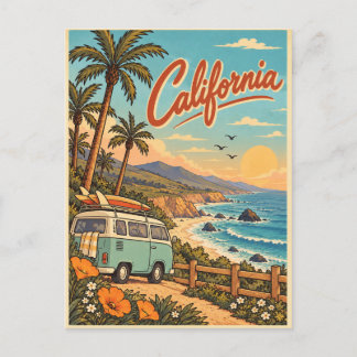 カリフォルニア コースト ロードトリップ ヴィンテージポストカード ポストカード