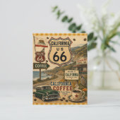 カリフォルニア・コーヒークラシックカーのご挨拶 ポストカード (スタンド正面)