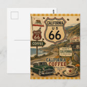 カリフォルニア・コーヒークラシックカーのご挨拶 ポストカード (正面/裏面)
