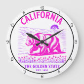 カリフォルニア・ゴールデンステートベア ラージ壁時計 (正面)