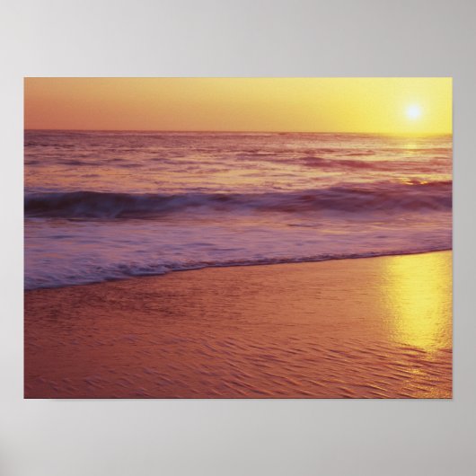 カリフォルニア、サンタクルス近郊、ビーチの眺め ポスター (正面)