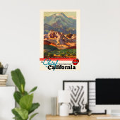 カリフォルニア - サンタフェチーフ鉄道 ビンテージ ポスター (ホームオフィス)