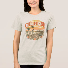 カリフォルニア サンタモニカ・ピア ヴィンテージサンセット トライブレンドTシャツ