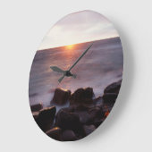 カリフォルニア、サンディエゴ、サンセットクリフ、サンセット2 ラージ壁時計 (傾斜)